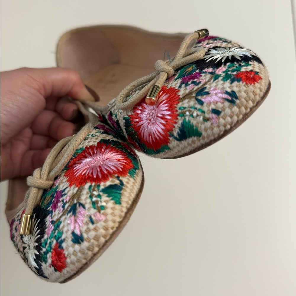 Kate Spade New York Wilton Floral Embroidered Ballet Flats Size 8.5 - Picture 3 of 8